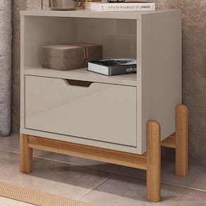 Mesa De Cabeceira Antares 1 Gaveta Off White - Casa D