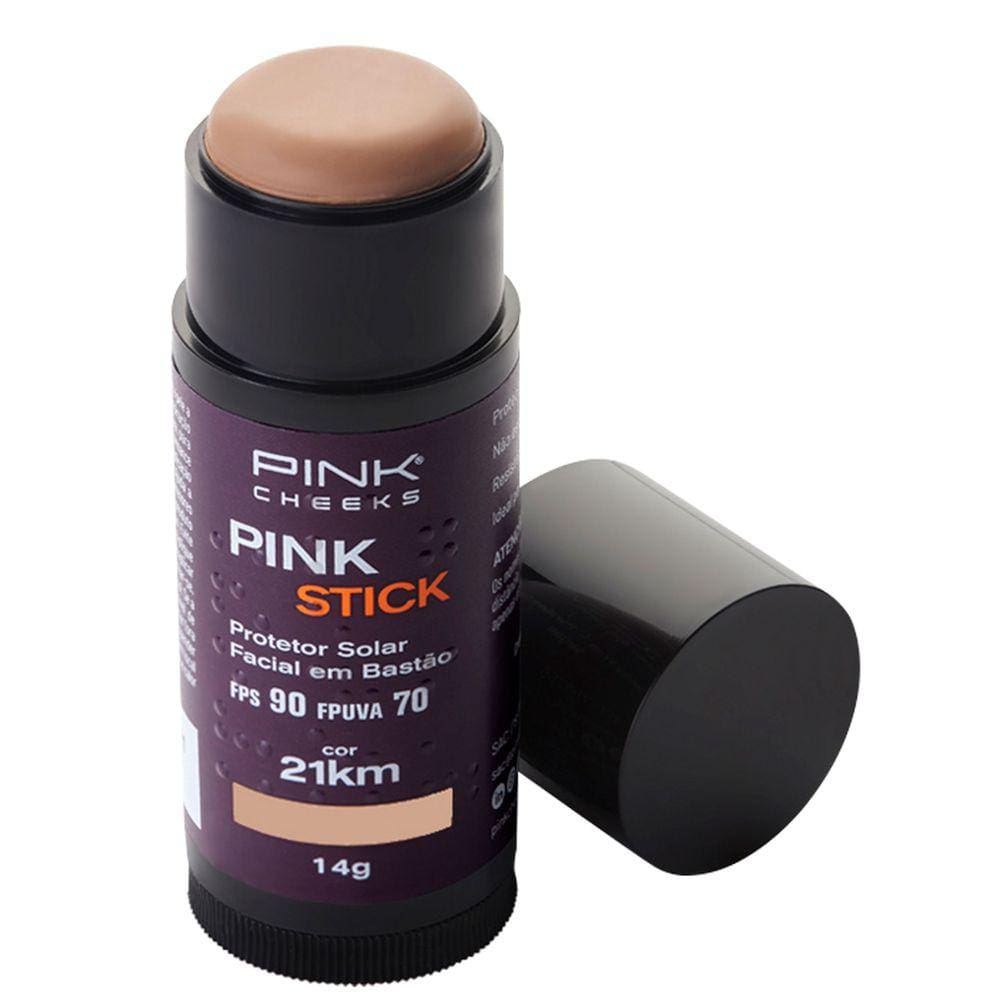 Protetor Solar Facial com Base FPS90 FPUVA70 Pink Stick 21Km Pink Cheeks - 14g