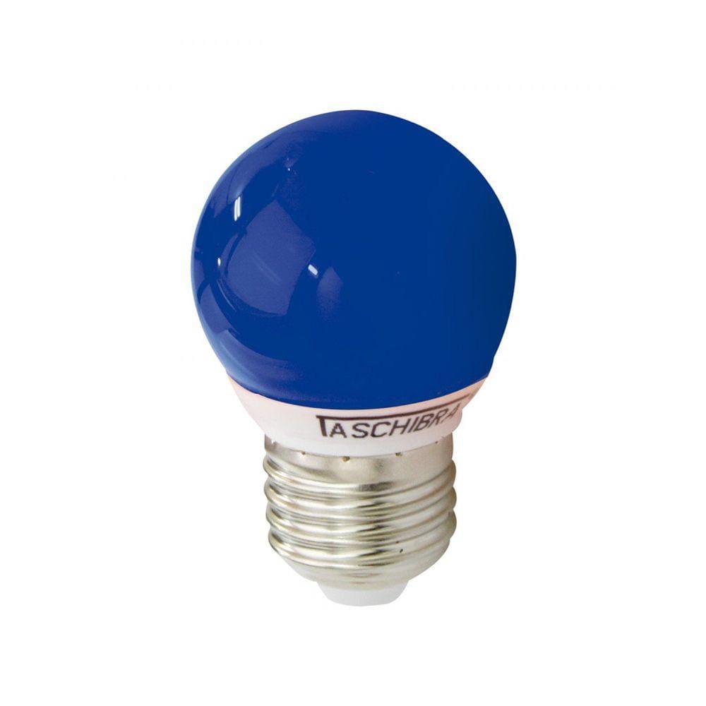 Lâmpada LED Bolinha Taschibra 1W 220v Luz Azul - caixa com 6 Unidade - Azul