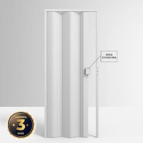 Porta de PVC Sanfonada 210x72cm Permatti Branco Branco