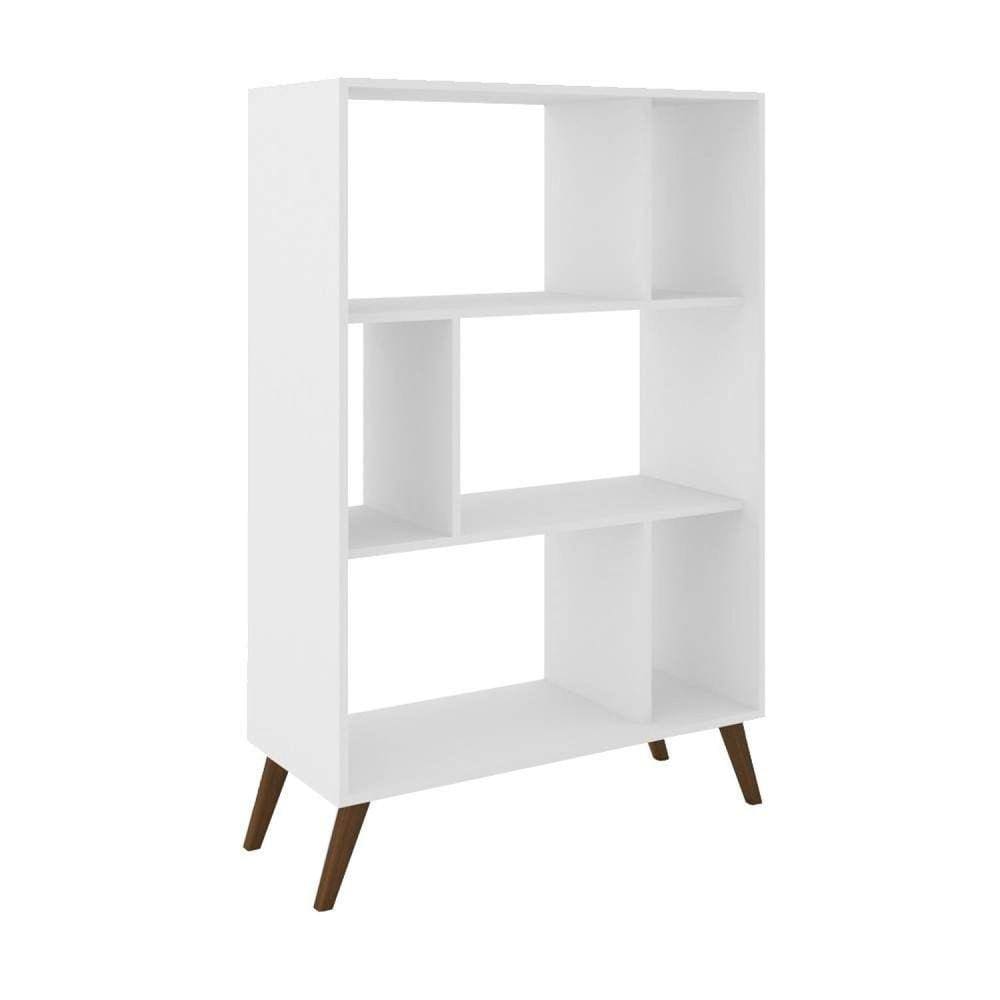 Estante para Livros com Nichos Retrô RT 3015 Movelbento Branco