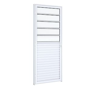 Porta de Alumínio com Divisão 215x85cm com Vidro Riobras Aluminíos Branco