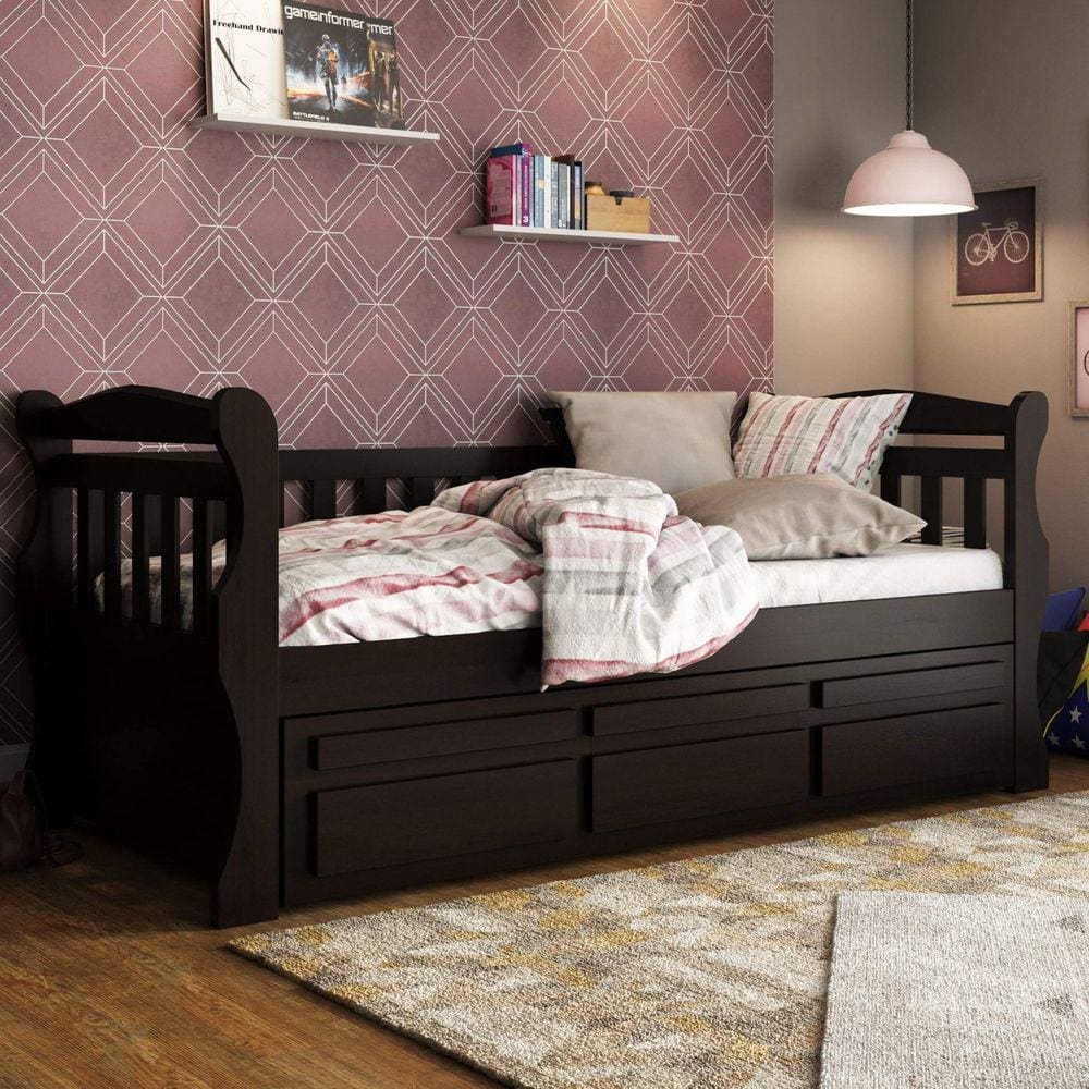 Bicama Solteiro Americana Luiza Espresso Móveis Marrom