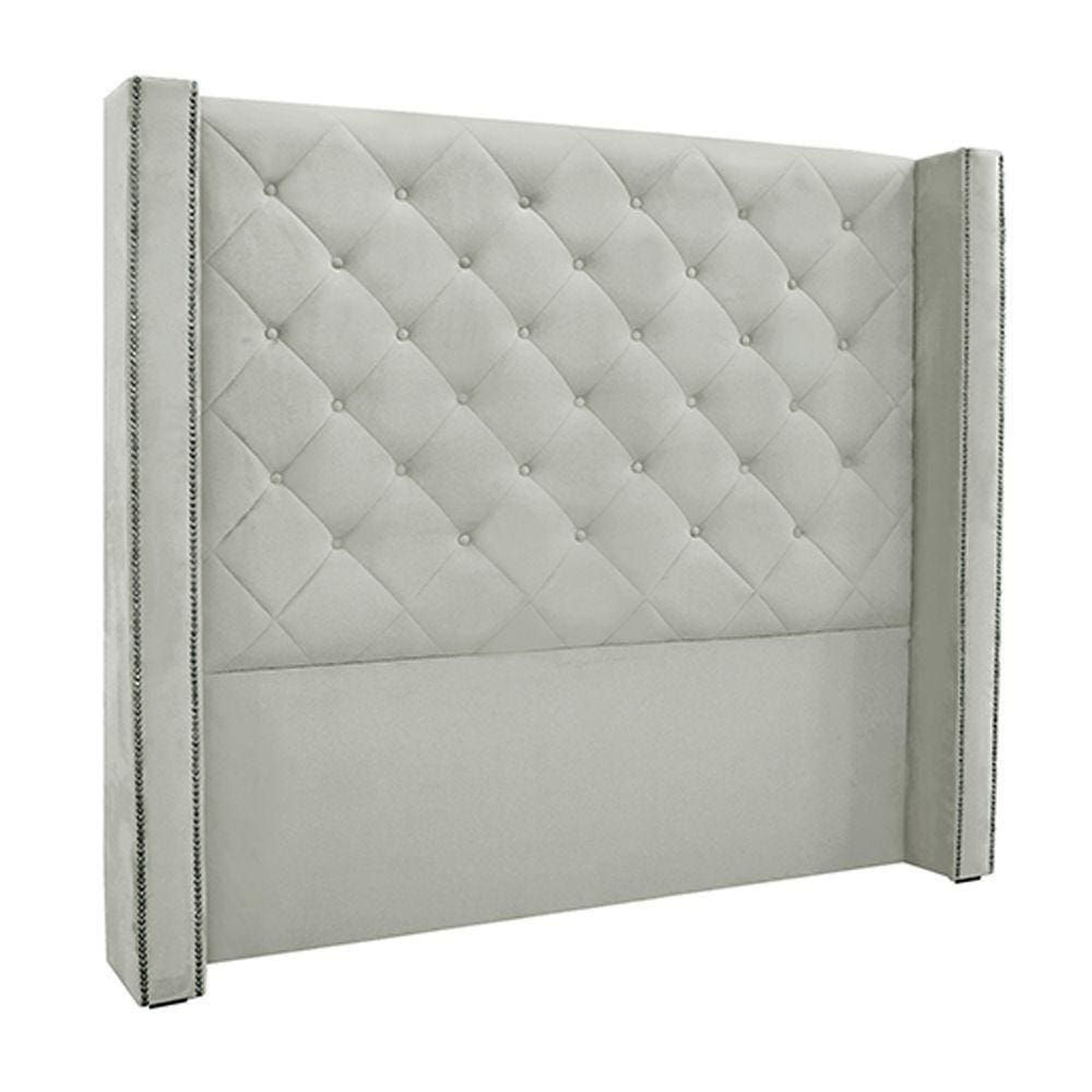 Cabeceira Casal 1,64m Loewe Veludo Prata - Gran Belo