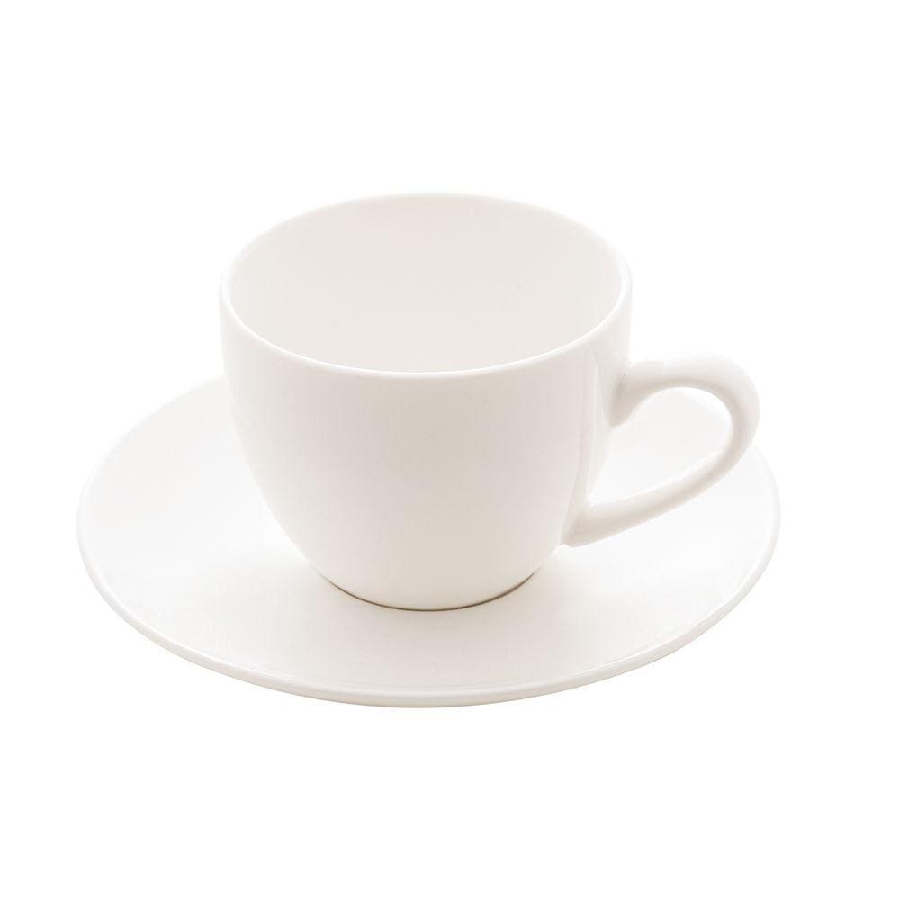 Xícara Para Café Com Pires de Porcelana Clean 100ml Lyor