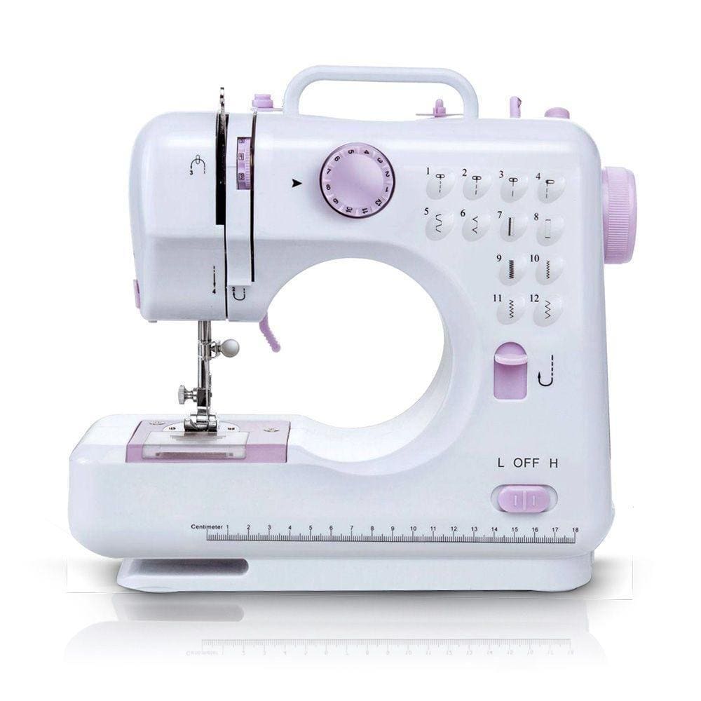 Máquina De Costura 12 Pontos Bivolt + Kit Costura 100 Peças