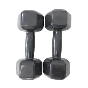 Par De Halter Dumbell Sextavado Revestido Ahead 10 Kg Preto