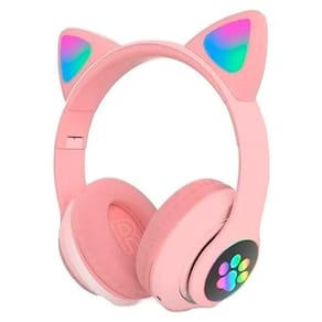 Headset Orelha De Gatinho Fone De Ouvido Rosa B2W