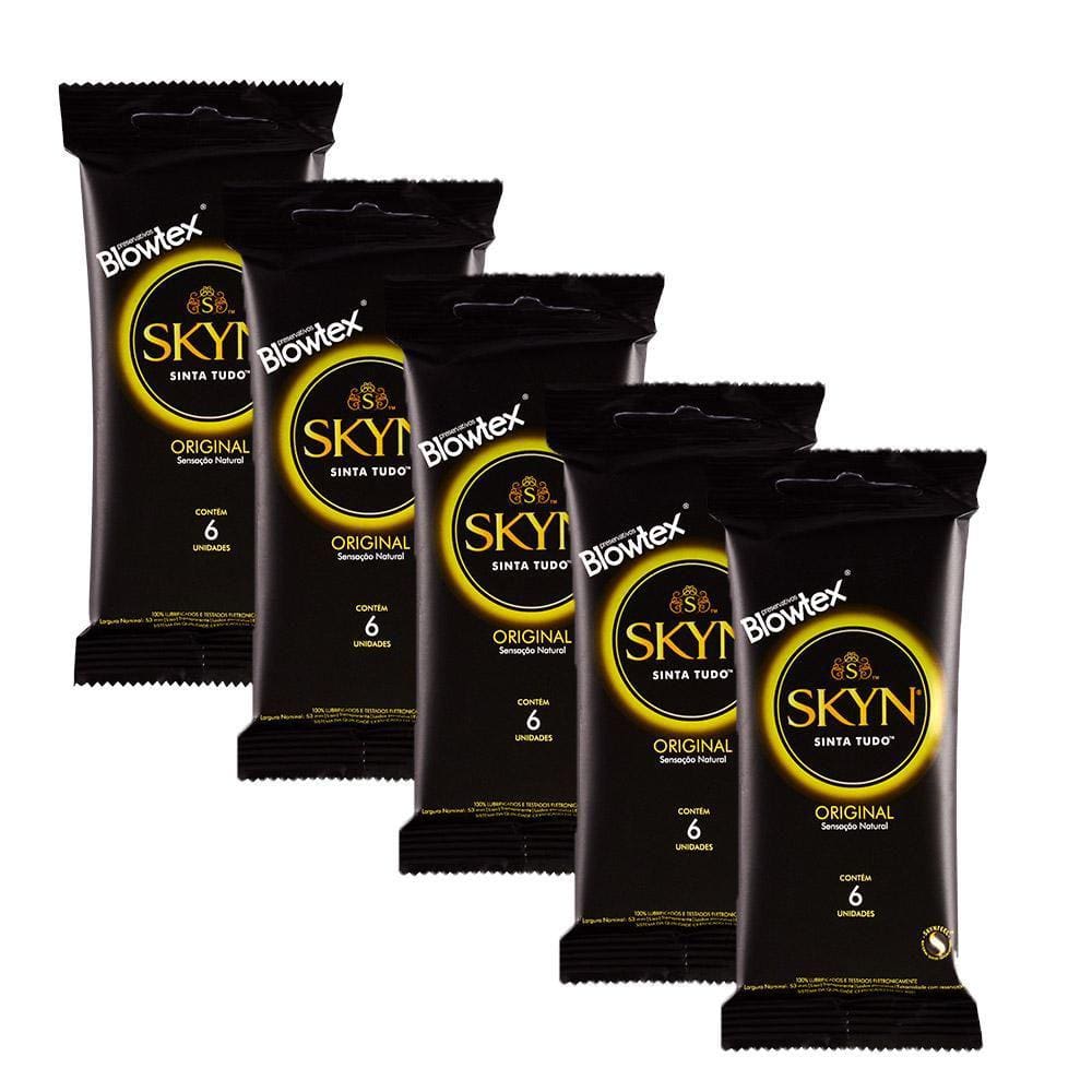 Kit 5 Pacotes Preservativo SKYN C/ 6 Unidades Cada