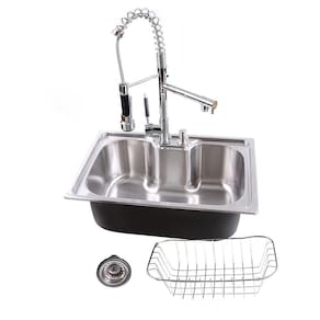 Cuba Gourmet Cozinha Aço Inox 60X42 + Torneira Gourmet 50Cm