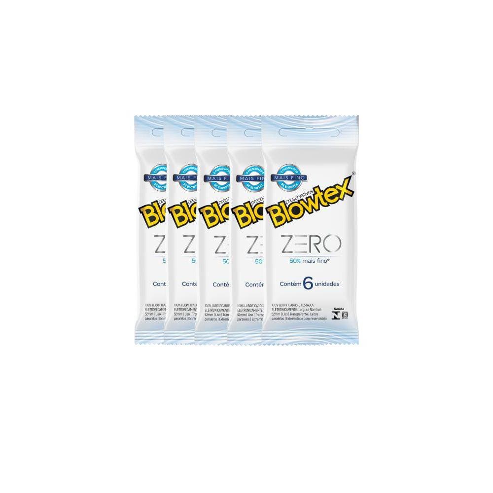 Kit 5 Pacotes Preservativo Blowtex Zero C/ 6 Unidades Cada