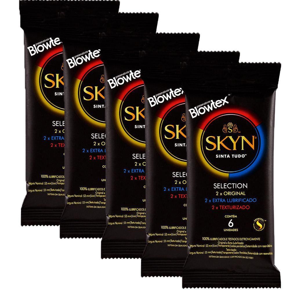 Kit 5 Pacotes Preservativo SKYN Selection C/ 6 Unidades Cada