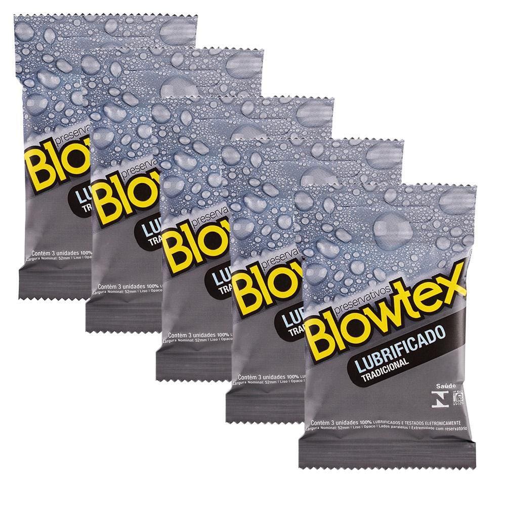 Kit 5 Pacotes Preservativo Blowtex Lubrificado C/ 3 Unidades Cada