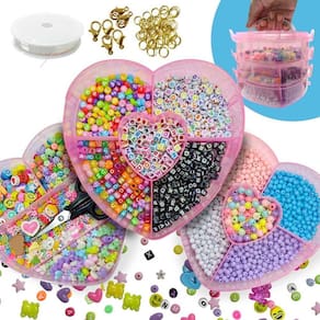 Kit Miçangas Infantil Completo Para Fazer Pulseiras Colar Miçangas de Letras Pingentes Tesoura