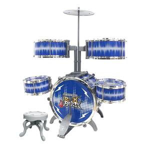 Bateria Infantil Grande - Rock Party Azul Dm Toys 6068