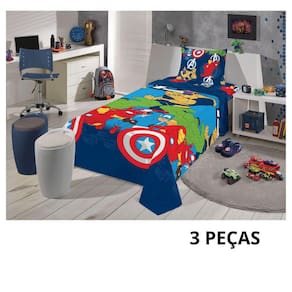 Jogo De Cama Avengers (3 Peças) Os Vingadores Lepper