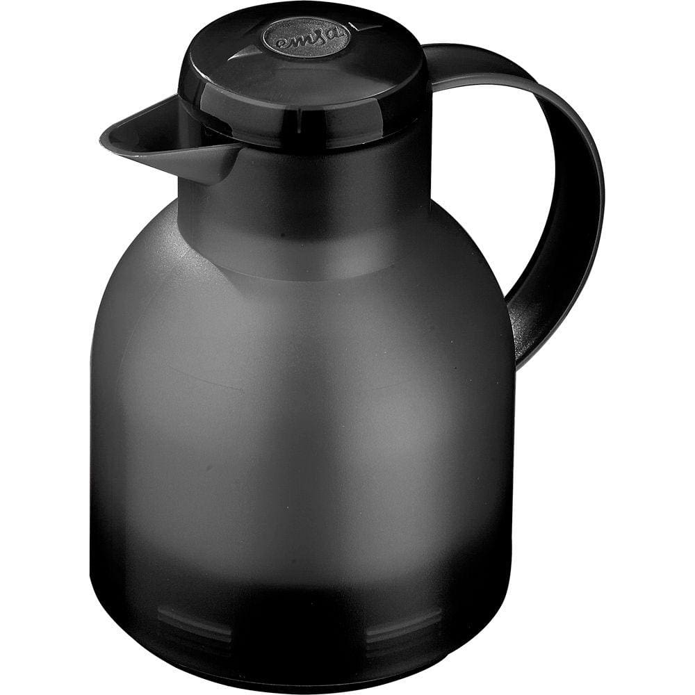 Garrafa Térmica De 1 Litro Quick Press Samba Emsa Preta