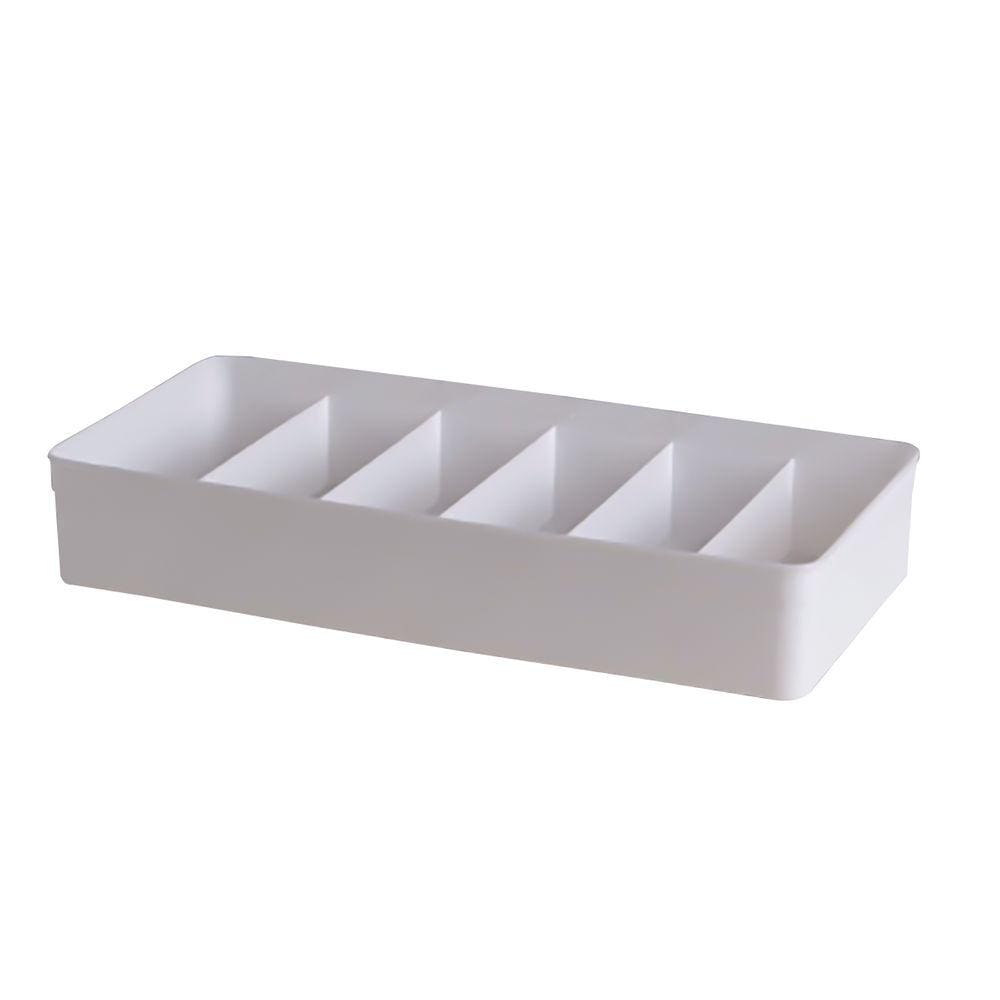 Organizador Multiuso De Plástico Branco C/ 6 Divisórias 40x19x7cm