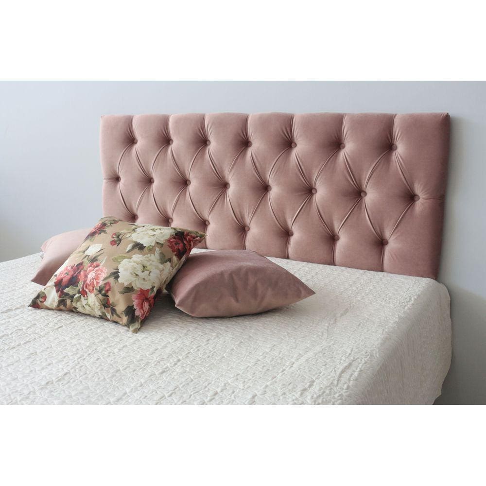 Cabeceira estofada casal 1 40m x 60cm capitone rosa nude com botoes na  mesma cor do tecido | Pontofrio