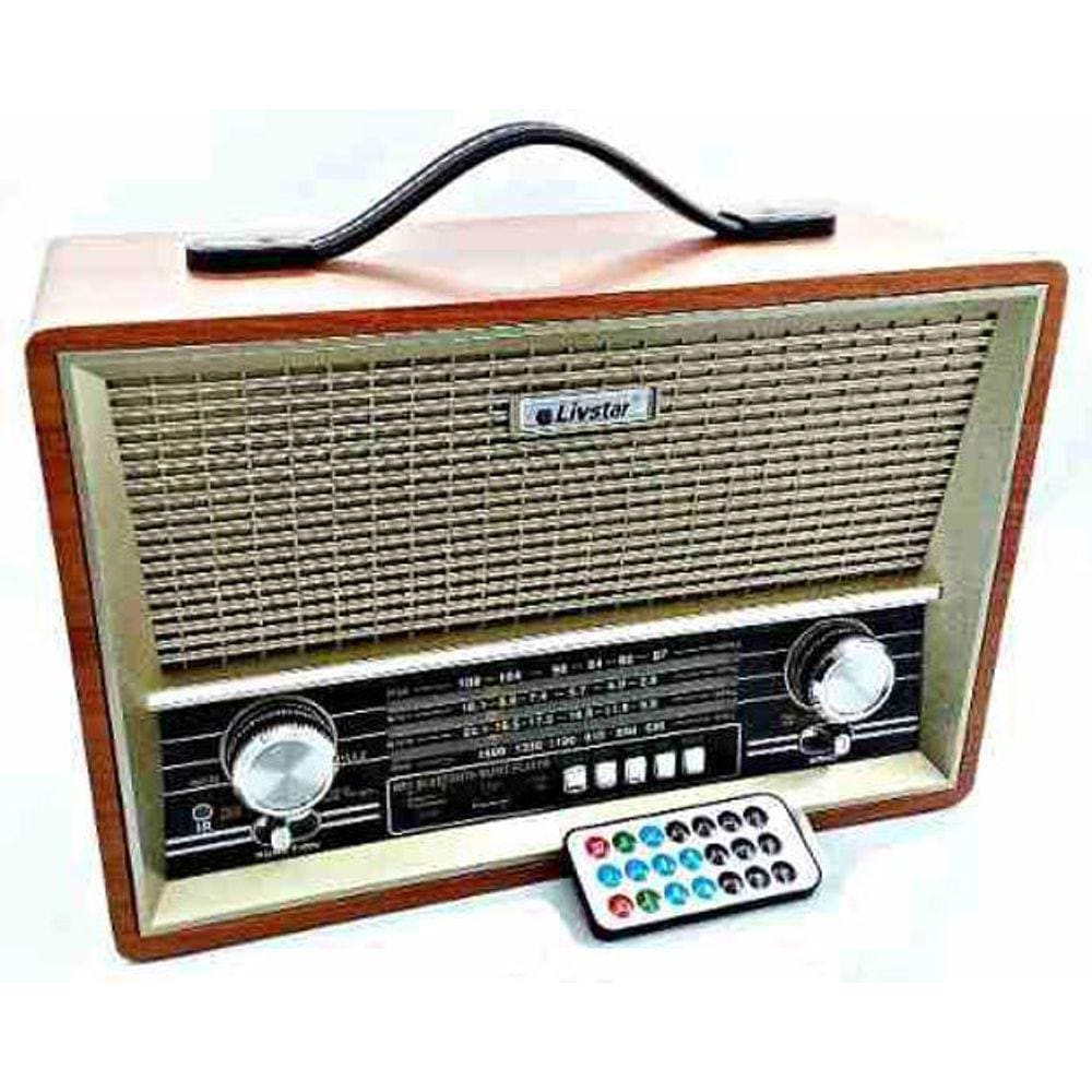 Rádio Edição Retrô Livstar Portátil Bluetooth Usb B2068