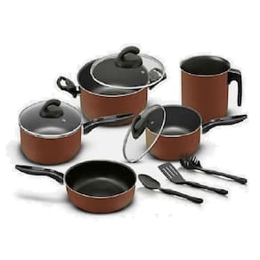 Conjunto de panelas 08 peças Teflon Facile Chocolate