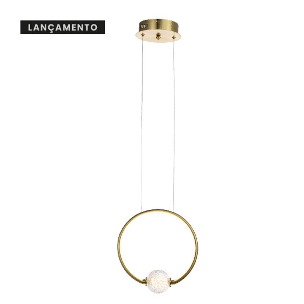 Pendente Letto | Ø20cm - Dourado 2 Metros De Cabo