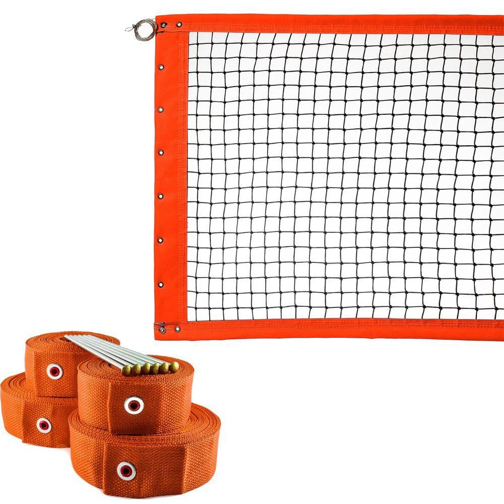 Kit Rede De Beach Tennis Simples 6,5 Metros Laranja/Preto