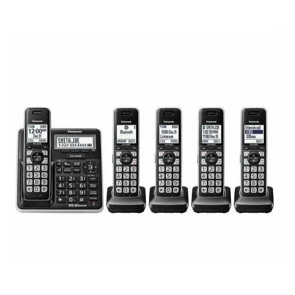 Telefone Sem Fio Panasonic 5 Bases Fones De Ouvido Bluetooth
