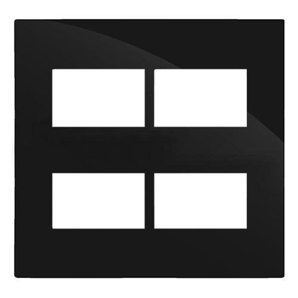 Placa 4 Mod. Separados Com Suporte 4X4 Recta Black Gloss