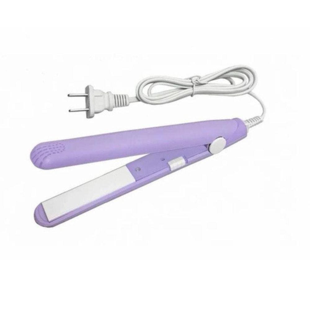Mini Prancha Lilas Portátil Para Alisar Cabelo