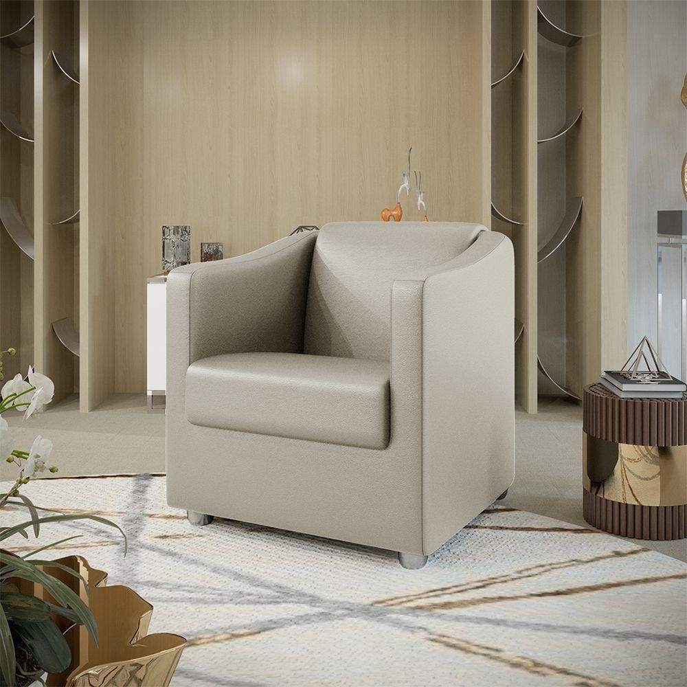 Poltrona Decorativa Tilla Corino Bege