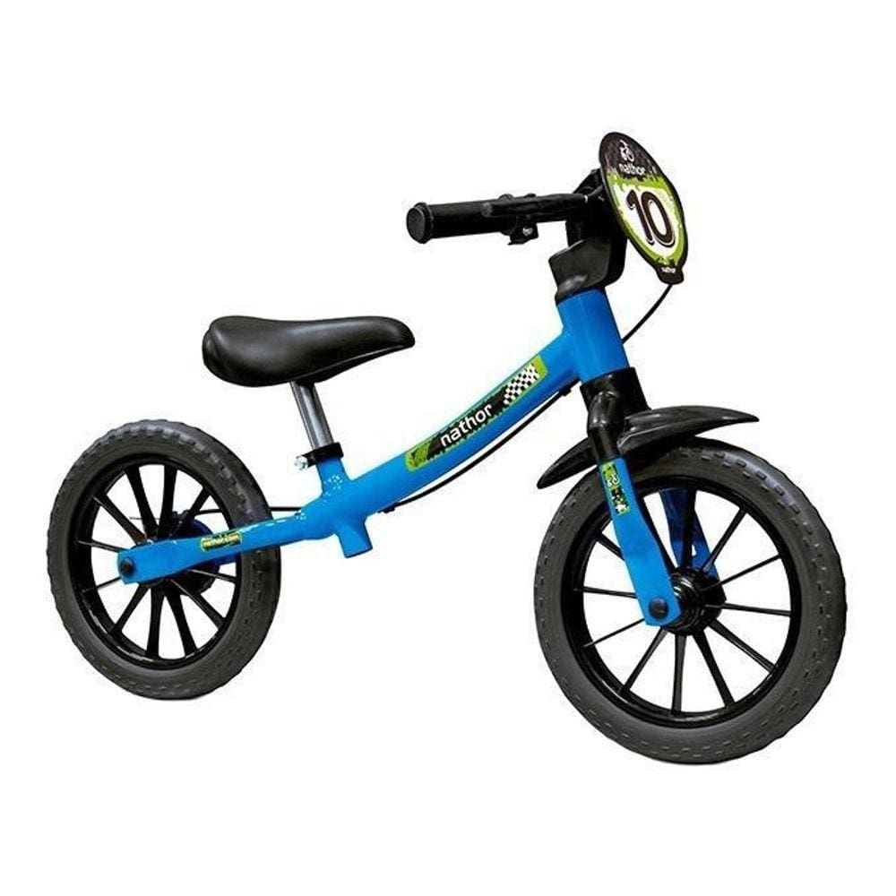 Bicicleta Infantil Sem Pedal Equilíbrio Balance Azul Nathor