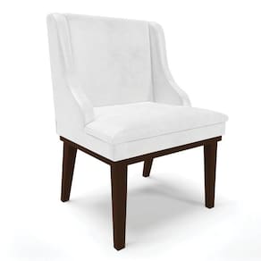 Cadeira De Jantar Base Fixa Madeira Tabaco Cor Branco