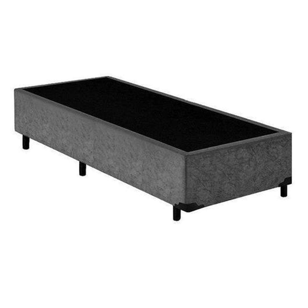Base Box Solteiro Suede HomeQueen Cinza 40x78x188
