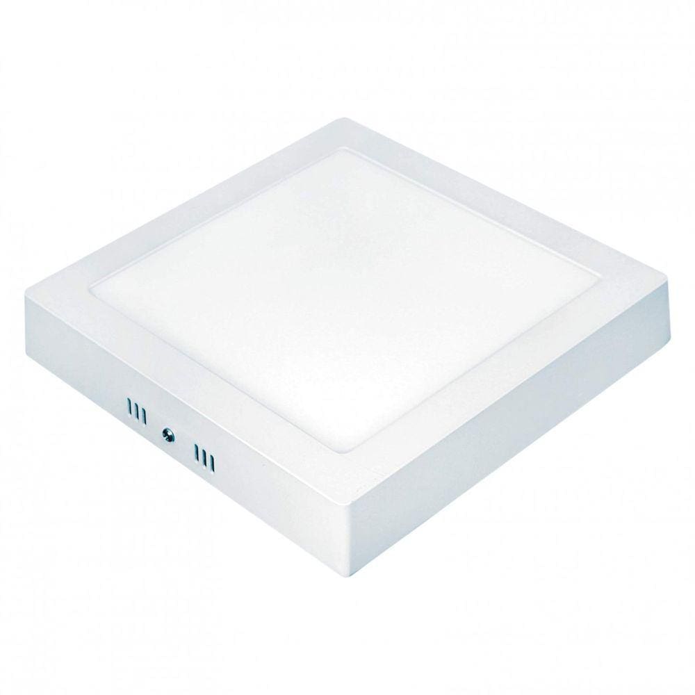 Painel LED Quadrado de Sobrepor Lux 12W Bivolt Taschibra - caixa com 2 Unidade - 3000K Luz Amarela