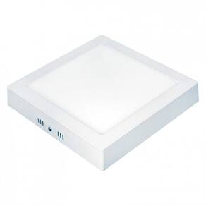 Painel LED Quadrado de Sobrepor Lux 12W Bivolt Taschibra - caixa com 2 Unidade - 3000K Luz Amarela