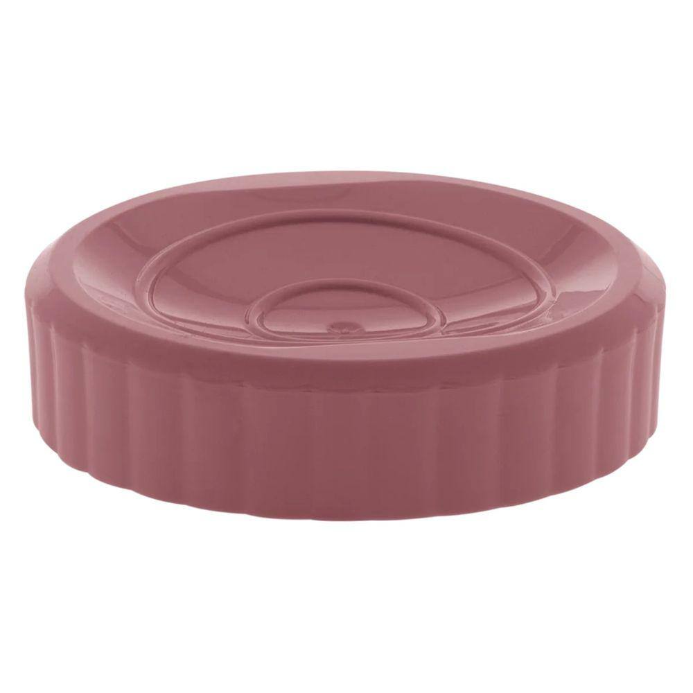 Saboneteira Plástico Para Banheiro Canelatta Redonda Rose