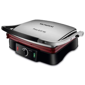 Press Grill Mondial Red Ceramic Pg-02 Press Grill-127v-preto/inox