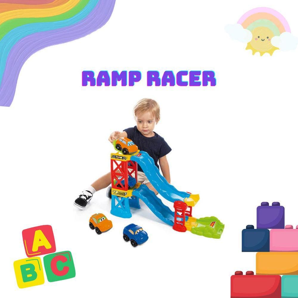 Super Pista Com 2 Carrinhos Ramp Racer 28 Peças - Mara
