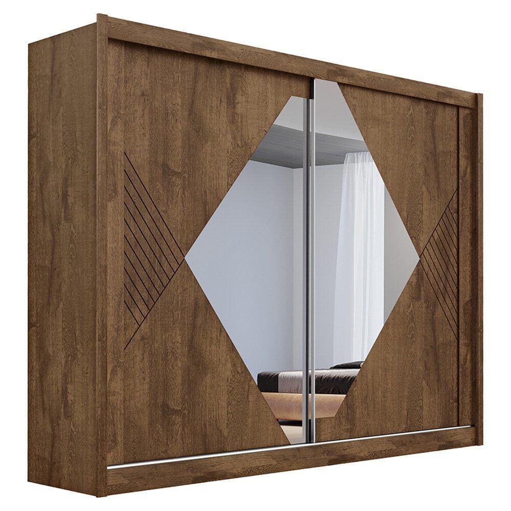 Guarda-Roupa Roupeiro Europa MDF 2 Portas de Correr, 4 Gavetas Santorini