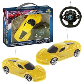 Carrinho de Controle Remoto Com Volante Drop 3 Funções Ferrari Amarelo