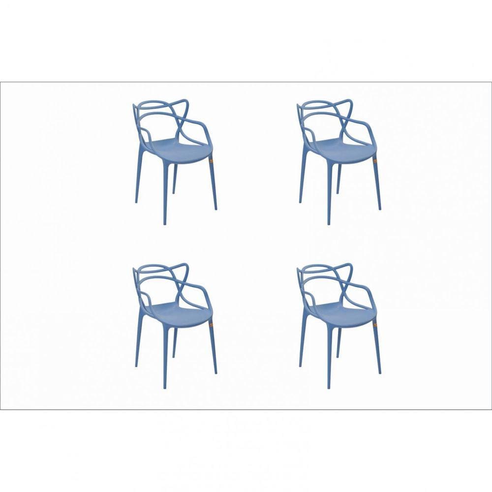 Conjunto 4 Cadeiras Allegra Rivatti Azul Caribe