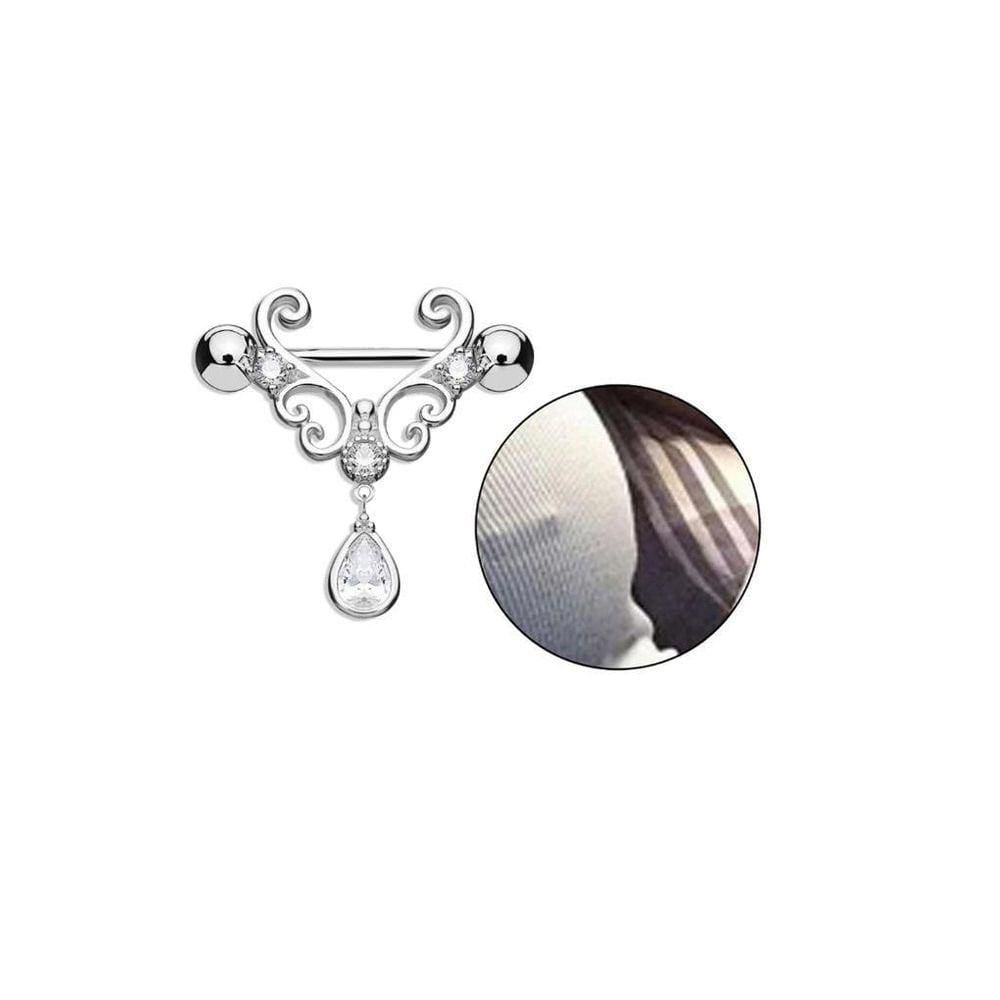 Par Piercing Mamilo Peito Titânio Cores Modelos Gota