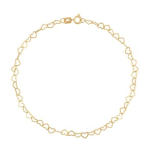 Pulseira Feminina Coração Em Ouro 18k Maciça