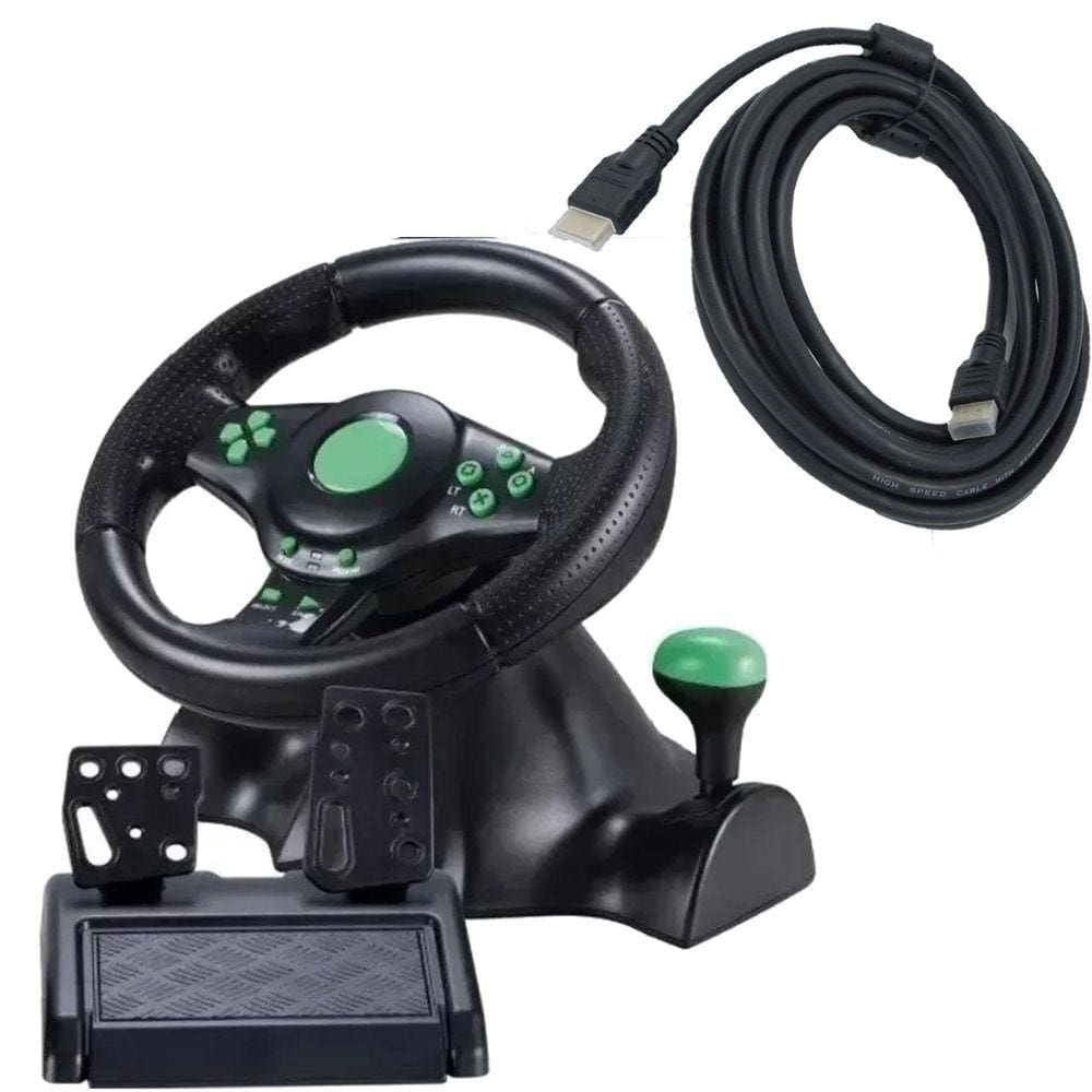 Kit volante pedal cambio logitech g27 usb racing pc ps3 preto