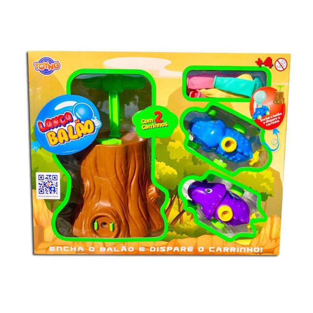 Lançador De Carrinho Com Balao Dinossauro Toyng 45913