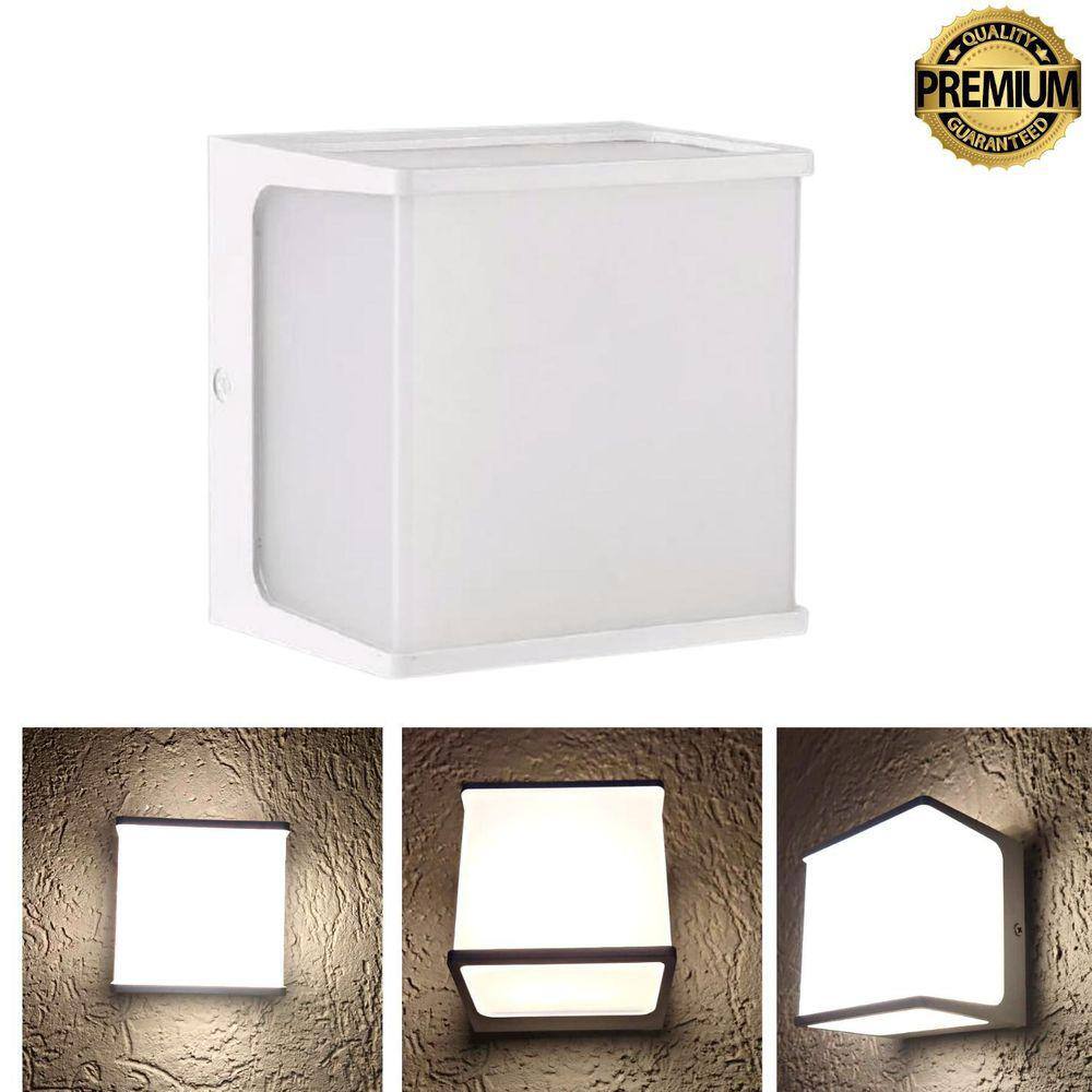Arandela New Home Quadrada 8W 3000K Ip65 A Prova Água Branco