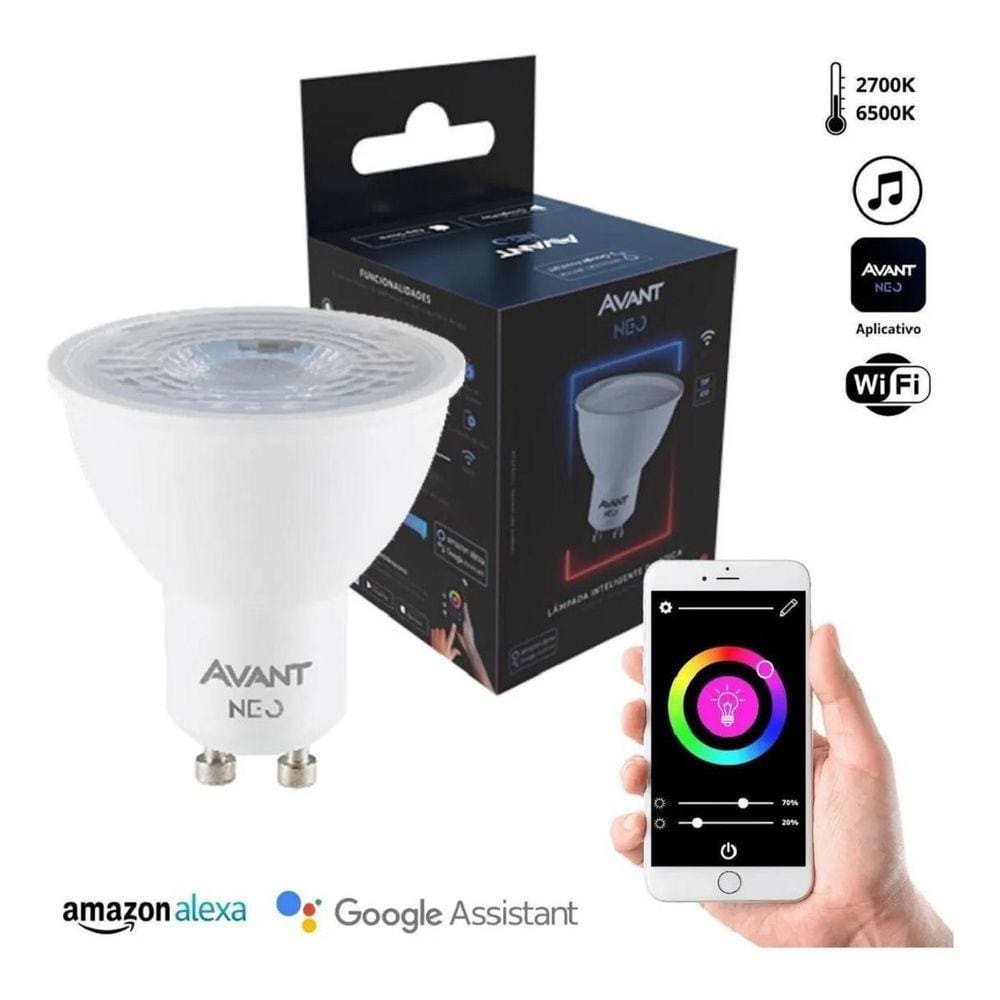 Lâmpada Dicróica Mr16 Avant Neo Gu10 Dimerizável Com Wifi
