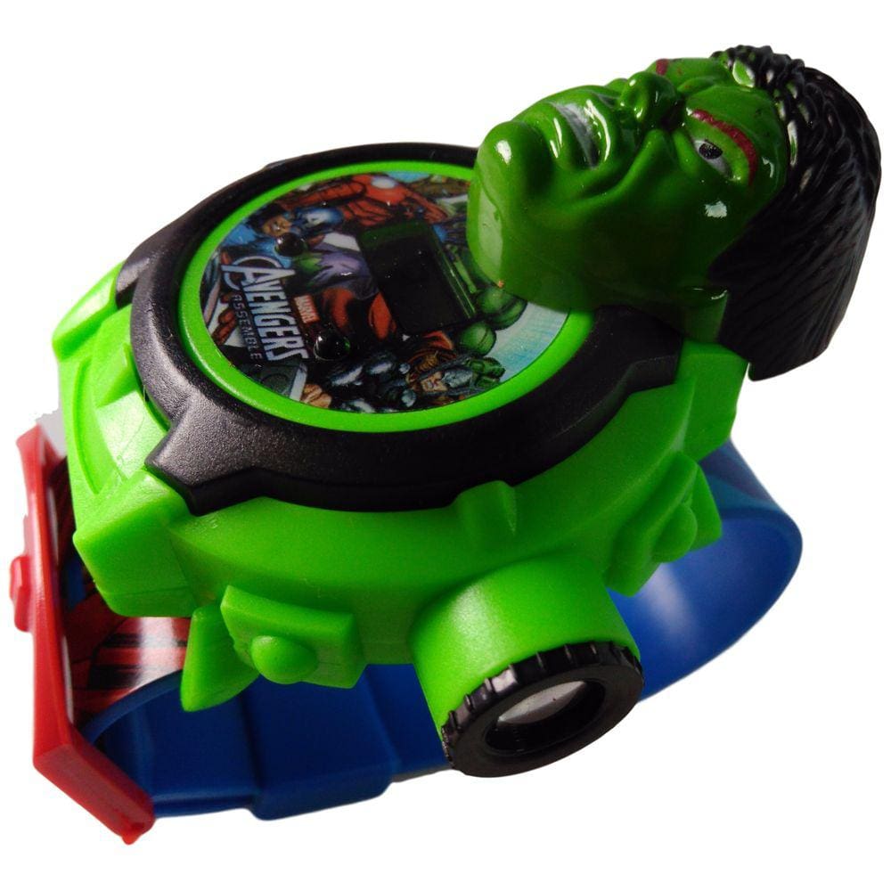 Relógio Infantil Com Projetor De Imagem Os Vingadores Hulk