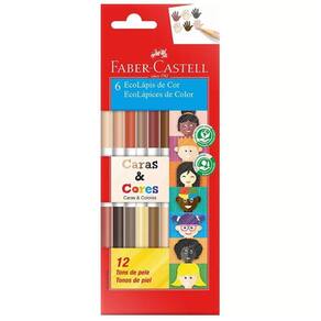 Lápis De Cor 12 Cores Bicolor Caras E Cores Faber Castell